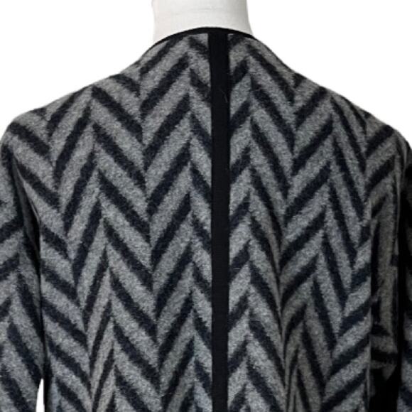 Talbots Women's Wool Blend Coat Zip Front Gray Black Herringbone Size XS - Picture 11 of 13